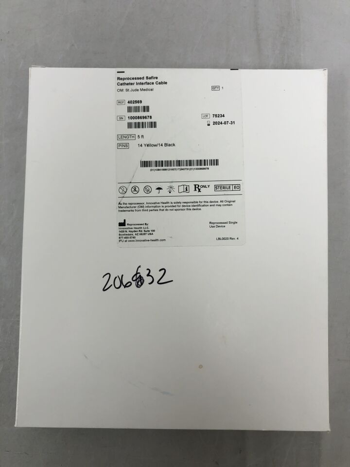 402569REP - ST JUDE MEDICAL - INNOVATIVE HEALTH Safire Ablation Catheter Extension Cable, 150cm for Ampere and 1500T9-CP, (BX/1) - ( Expiry Date: 2024-07-31 )