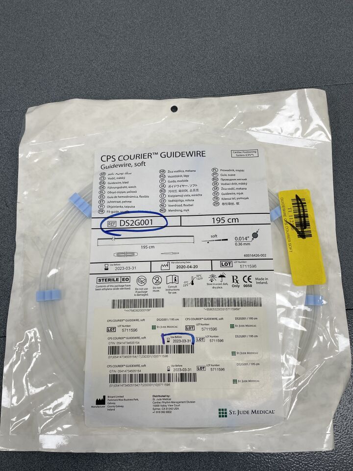 DS2G001 - ST JUDE MEDICAL - CPS Courier Guidewire Soft 195cm Diam. 0.014in, (EA) - ( Expiry Date: 2023-03-31 )
