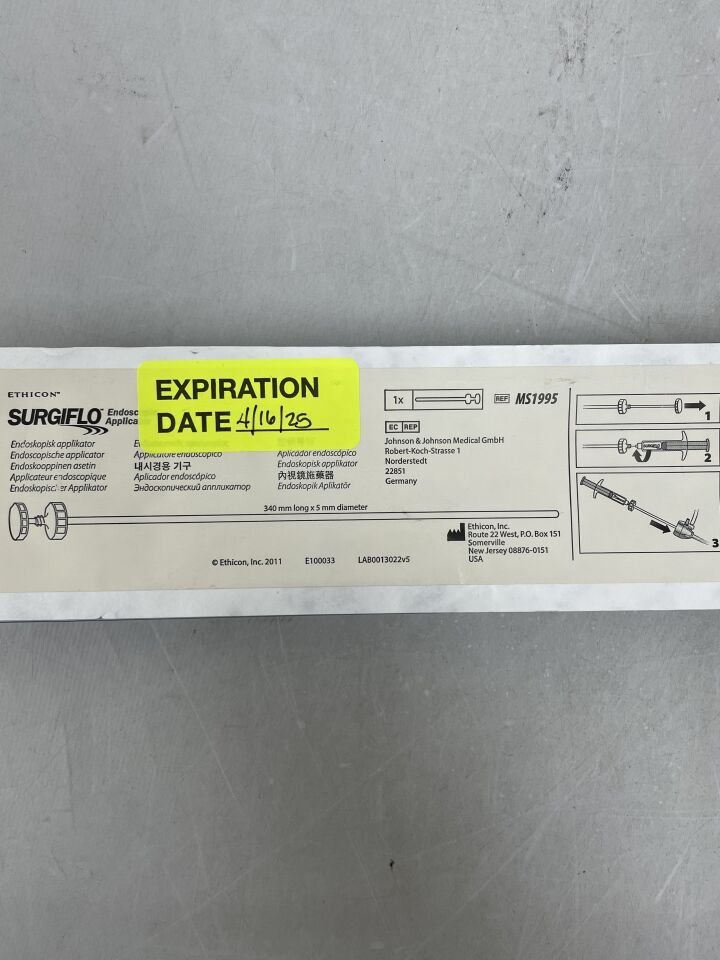 MS1995 - ETHICON - Surgiflo Endoscopic Applicator, 34 cm Size, (EA) - ( Expiry Date: 2025-04-16 )
