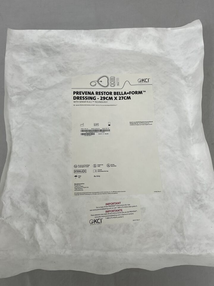 PRE5455 - KCI - Prevena RESTOR BellaForm Dressing 29cm x 27cm - Negative Pressure Wound Therapy, NPWT, (EA) - ( Expiry Date: 2024-08-31 )