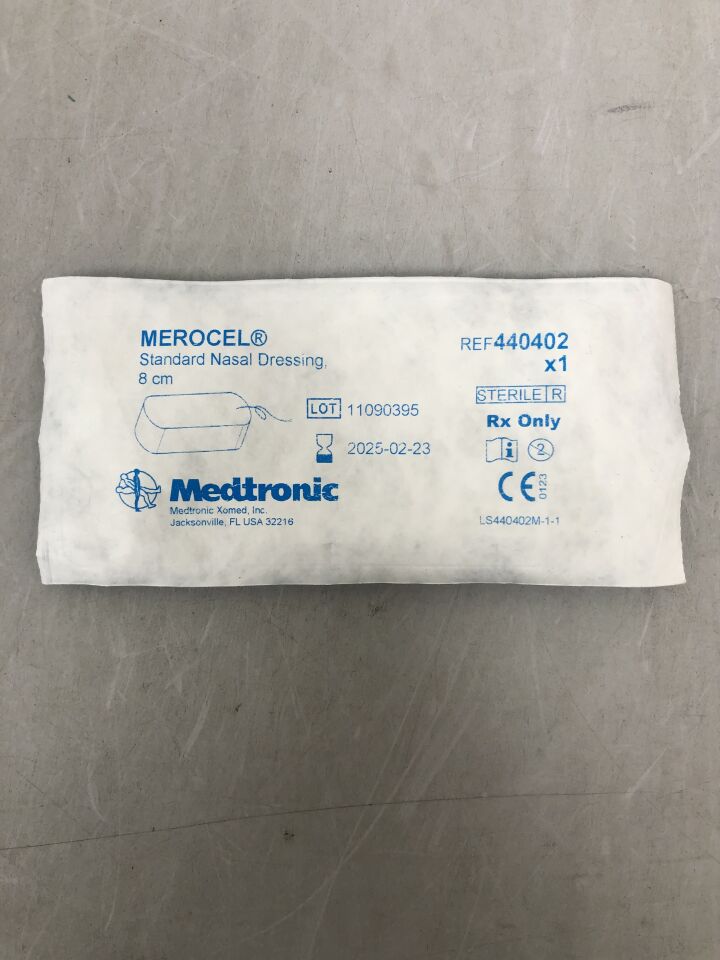 440402 - MEDTRONIC - Merocel Standard Nasal Dressing, 8cm, (EA) - ( Expiry Date: 2025-02-23 )