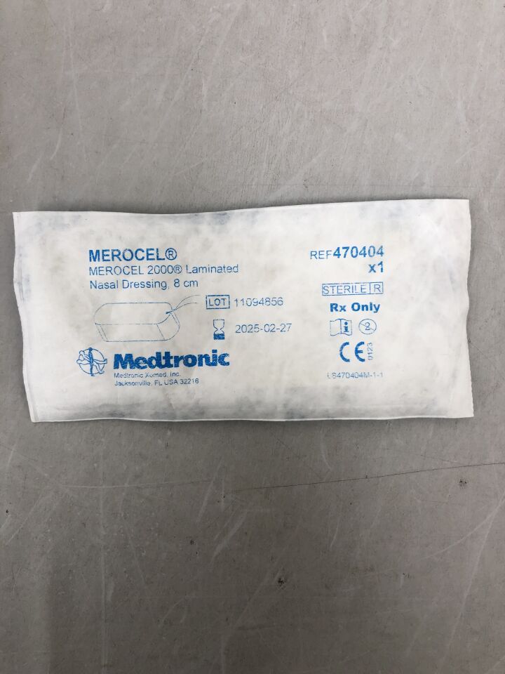 470404 - MEDTRONIC - Merocel 2000 Laminated Nasal Dressing w/String 8cm, (EA) - ( Expiry Date: 2025-02-27 )