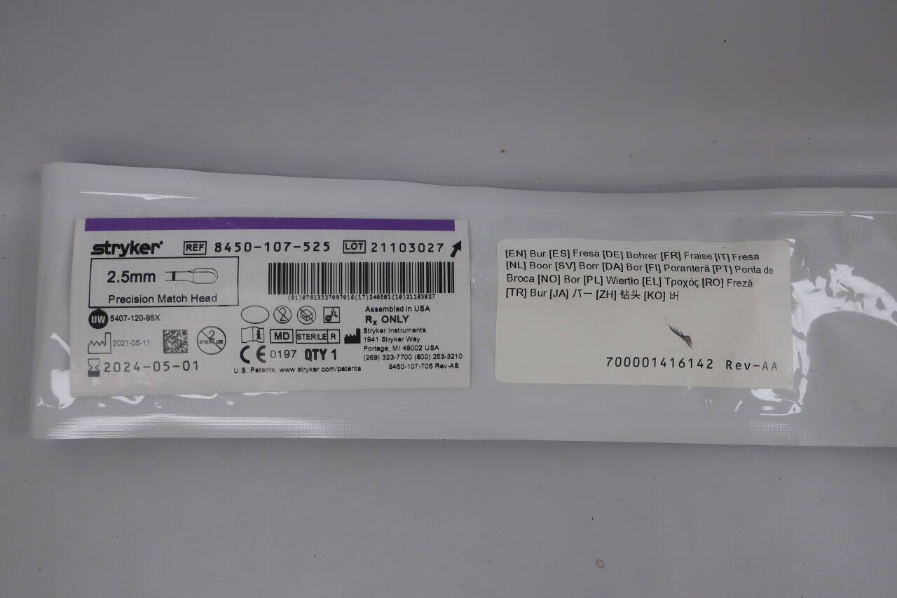 8450-107-525 - STRYKER - Precision Match Head, 2.5mm, (EA) - ( Expiry Date: 2025-04-01 )