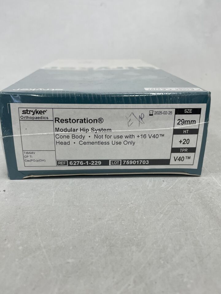 6276-1-229 - STRYKER - Cone Body 29mm +20, (BX/1) - ( Expiry Date: 2025-02-25 )