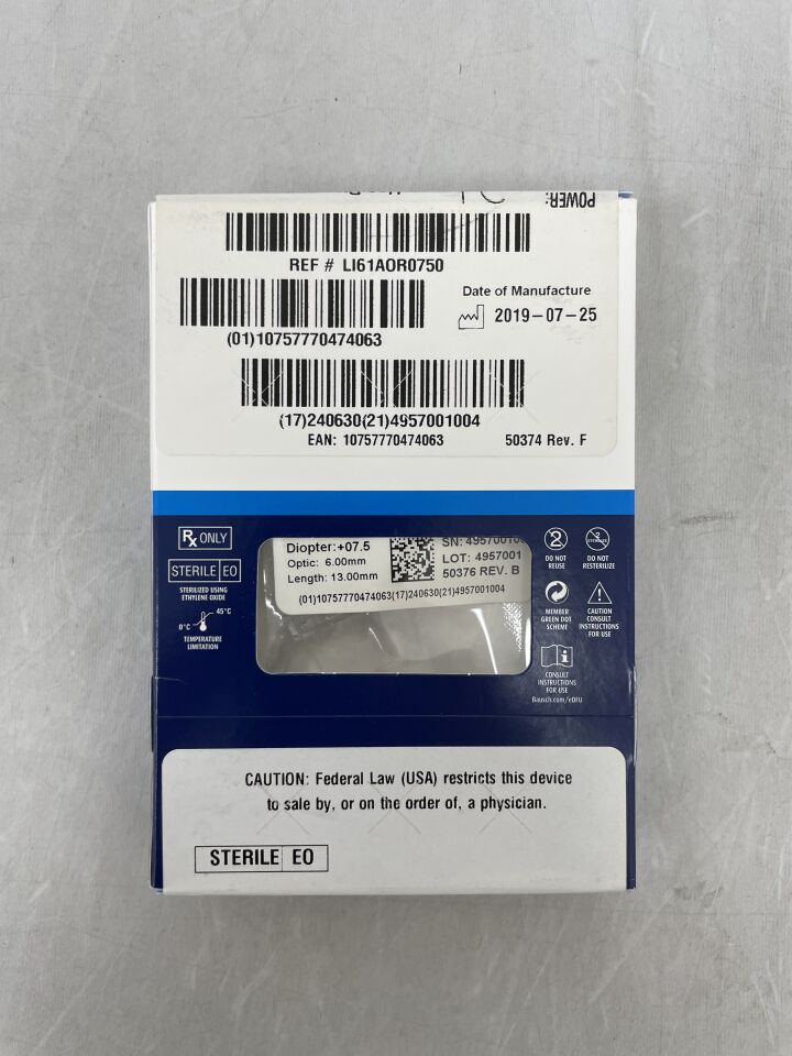 LI61AOR0750 - BAUSCH & LOMB - SofPort IOL Advanced Optics Aspheric Lens, +7.5D, ()
