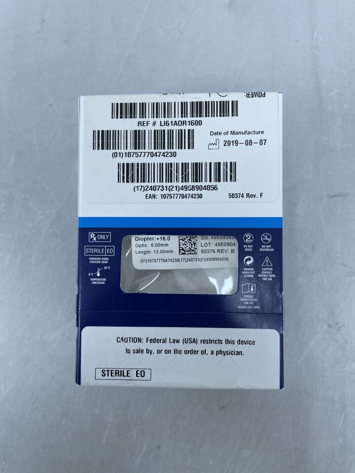 LI61AOR1600 - BAUSCH & LOMB - SofPort IOL Advanced Optics Aspheric Lens, +16.0D, () - ( Expiry Date: )
