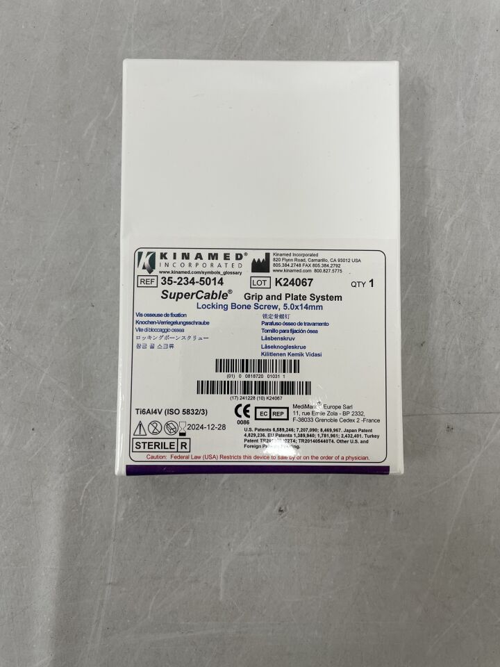 35-234-5014 - KINAMED - SuperCable Grip and Plate System, Locking Bone Screw, 5.0x14mm, () - ( Expiry Date: )