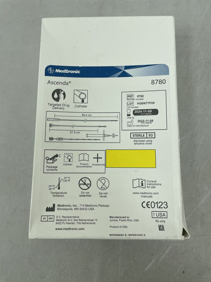 8780 - MEDTRONIC - ASCENDA Targeted Drug Delivery Catheter 86.4 x 27.9cm, () - ( Expiry Date: )