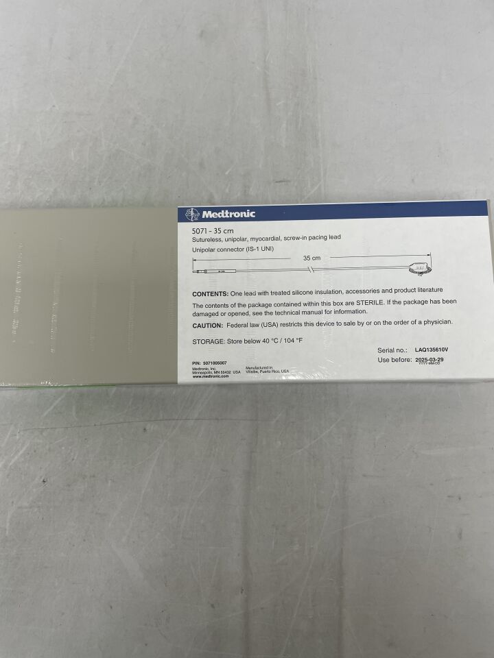 5071-35 - MEDTRONIC - Sutureless, Unipolar, Myocardial, Screw-In Pacing Lead, () - ( Expiry Date: )