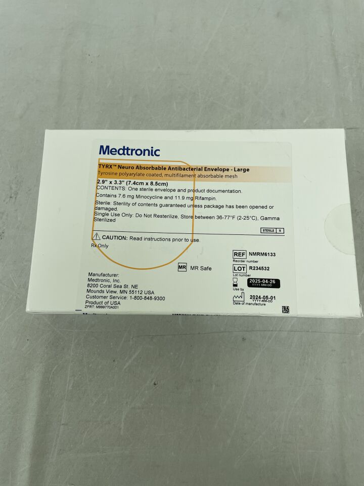 NMRM6133 - MEDTRONIC - TYRX Neuro Absorbable Antibacterial Envelope, Large 2.9" x 3.3", () - ( Expiry Date: )