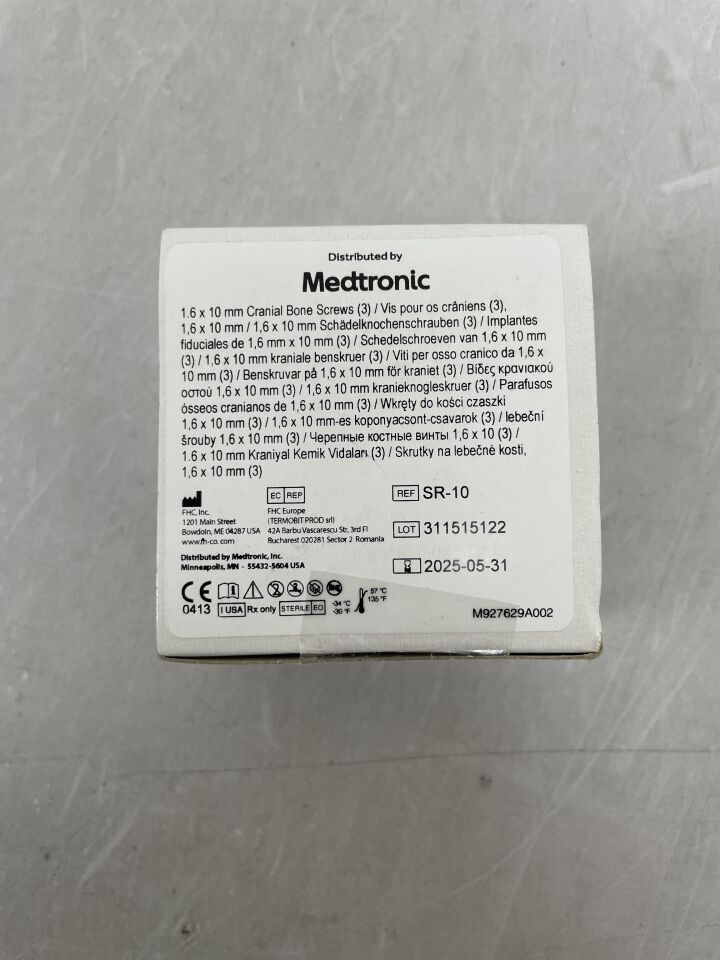 SR-10 - MEDTRONIC - Cranial Bone Screw, 1.6 x 10mm, () - ( Expiry Date: )