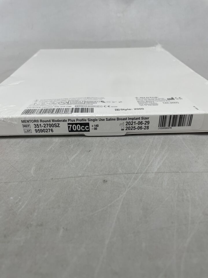 351-2700SZ - MENTOR - Round Moderate Plus Profile Saline Breast Implant Sizer, 700cc, () - ( Expiry Date: )
