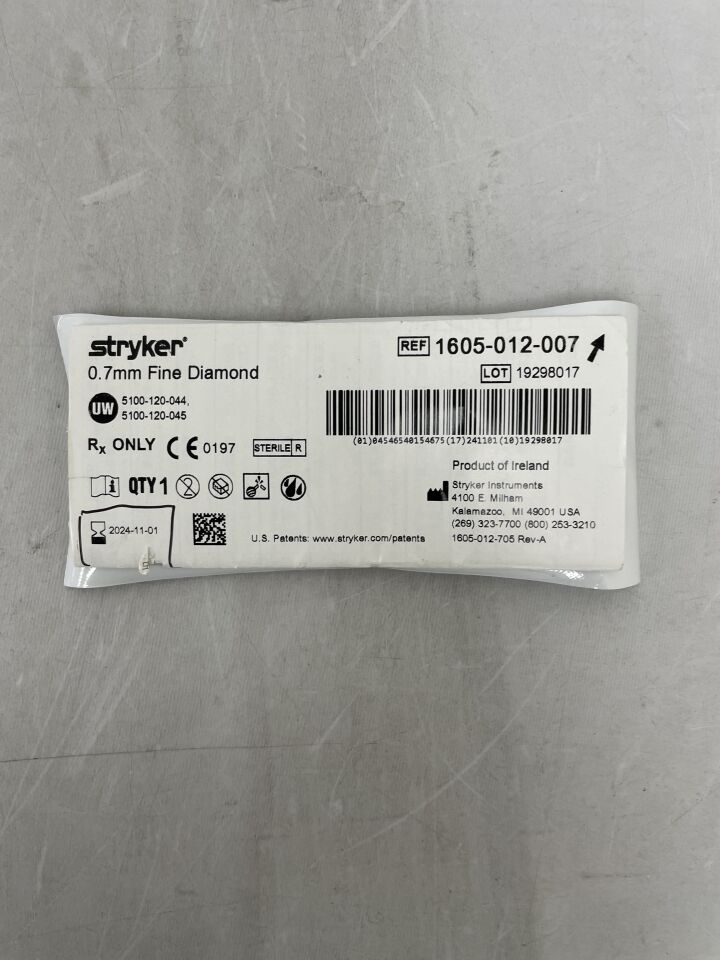 1605-012-007 - STRYKER - Round Diamond Bur 0.70mm, () - ( Expiry Date: )