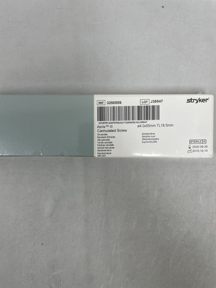 325055S - STRYKER - Asnis III Cannulated Screw, 4 x 55mm, () - ( Expiry Date: )