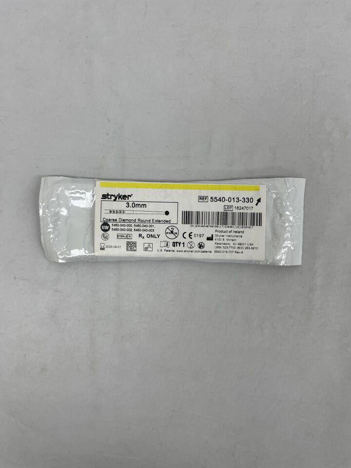 5540-013-330 - STRYKER - 3.0mm Coarse Diamond Round Extended, Cranial Bur, () - ( Expiry Date: )
