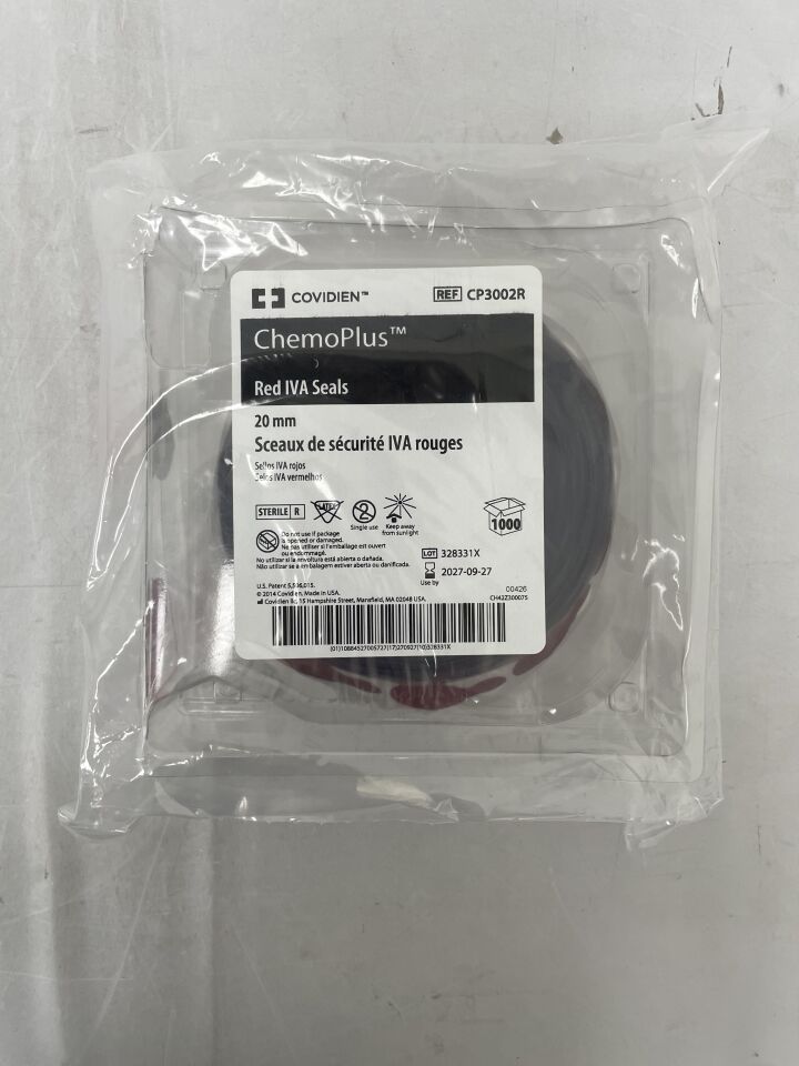 CP3002R - COVIDIEN - ChemoPlus 紅色 IVA 密封圈,20 毫米(1000 個/包),()-(效期:)