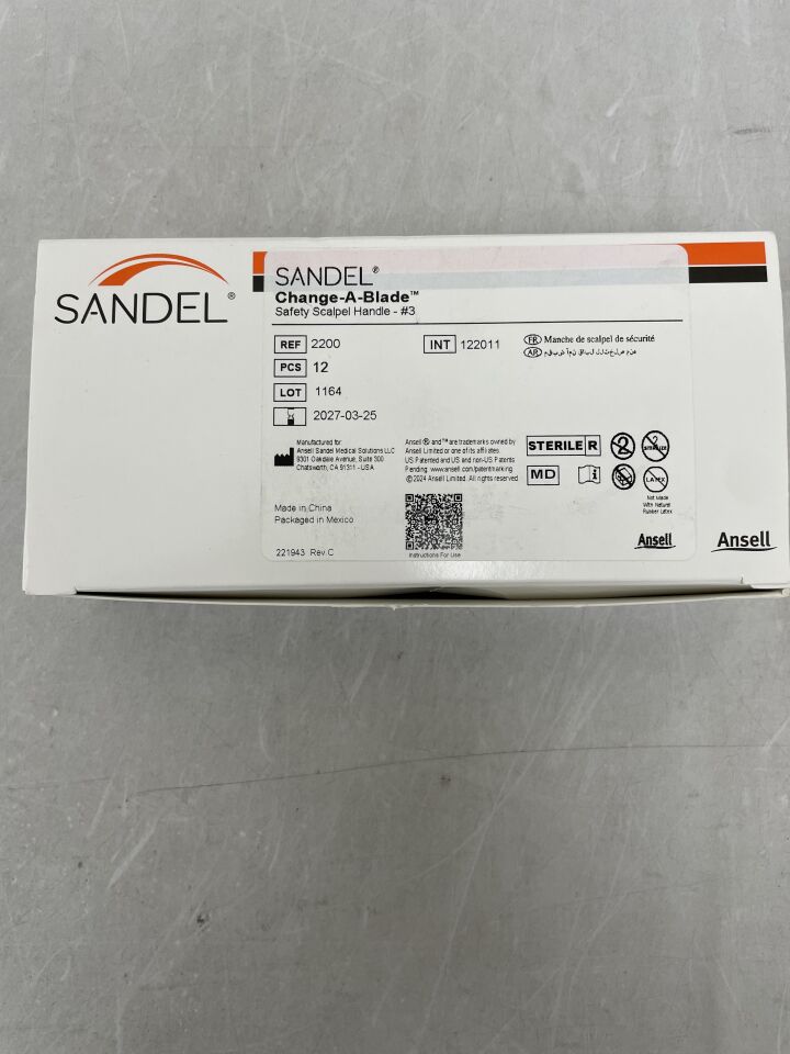 2200 - SANDEL - Change-A-Blade Safety Scalpel Handle #3, () - ( Expiry Date: )