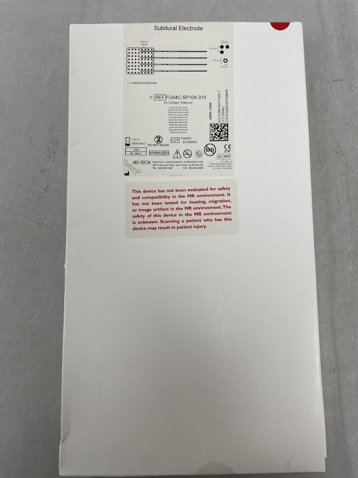 FG64C-SP10X-010 - ADTECH MEDICAL - Subdural Electrode 64 Contact Platinum 10mm x 10mm, () - ( Expiry Date: )