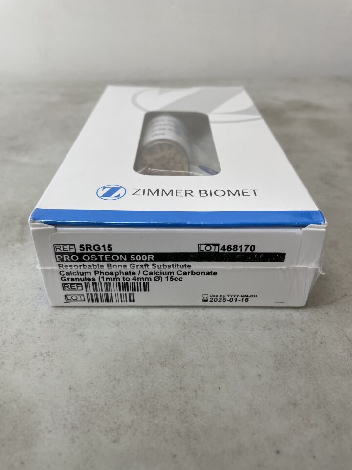 5RG15 - BIOMET - Pro Osteon 500R Resorbable Bone Graft Substitute, Calcium Phosphate/Calcium Carbonate Granules, 15cc, () - ( Expiry Date: )
