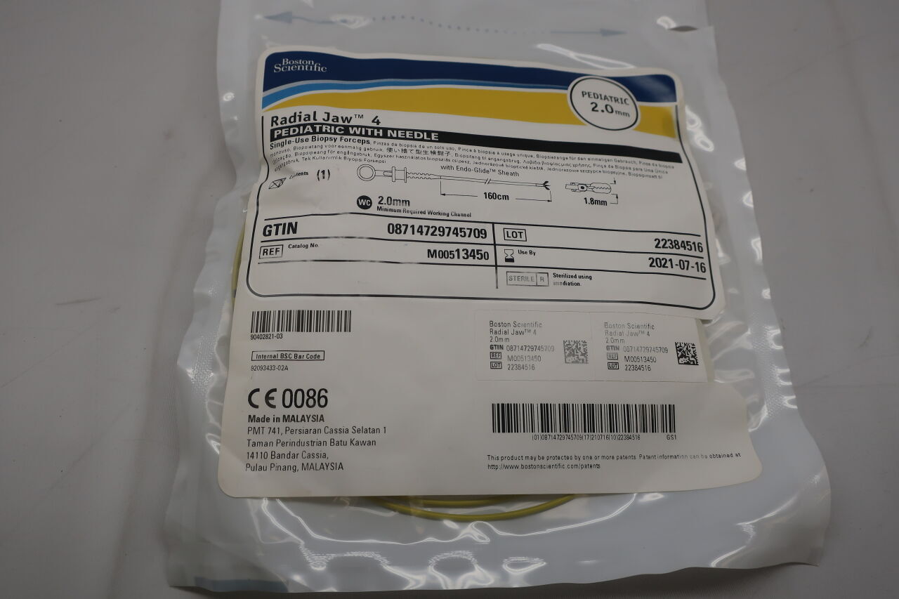 1345 - BOSTON SCIENTIFIC - Radial Jaw 4 Single-Use Biopsy Forceps - Pediatric with Needle - 2.0mm x 160cm, () - ( Expiry Date: )