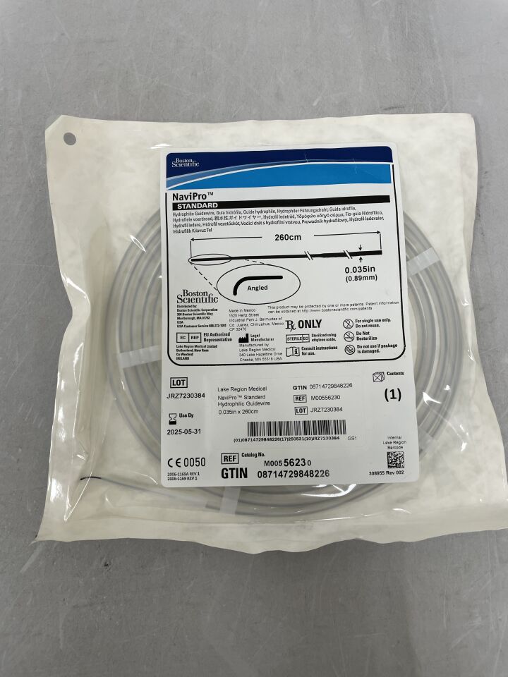5623 - BOSTON SCIENTIFIC - NaviPro Hydrophilic Guidewire, Standard, Angled Tip, 0.035" x 260cm, () - ( Expiry Date: )