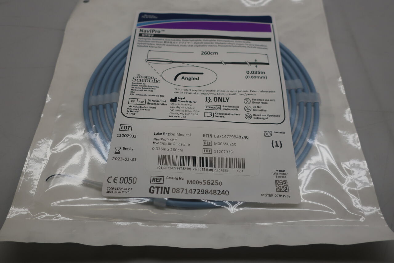 5625 - BOSTON SCIENTIFIC - NaviPro STIFF Hydrophilic Guidewire, Angled, 260cm x 0.035in, () - ( Expiry Date: )
