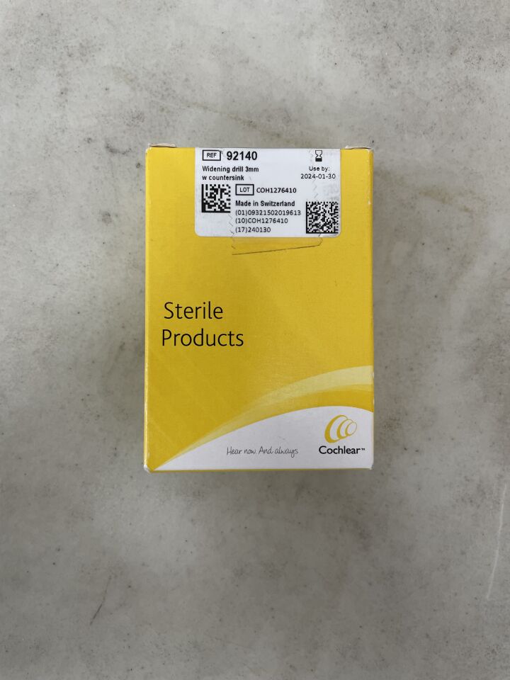 92140 - COCHLEAR - Widening drill, 3 mm with countersink, () - ( Expiry Date: )