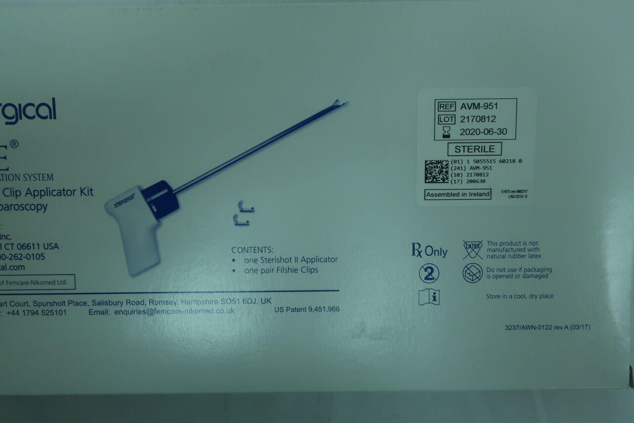 AVM-951 - FEMCARE - Sterishot II Single Use Fishie Clip Applicator Kit for Dual Incision Laparoscopy, () - ( Expiry Date: )