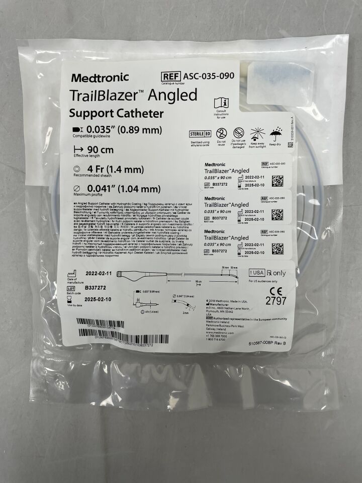ASC-035-090 - MEDTRONIC - Trailblazer Angled Support Catheter 0.035" x 90cm, () - ( Expiry Date: )