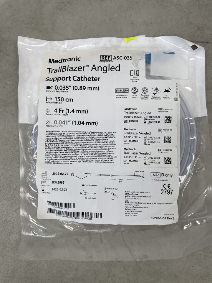ASC-035-150 - MEDTRONIC - Trailblazer Angled Support Catheter 0.035" x 150cm, () - ( Expiry Date: )