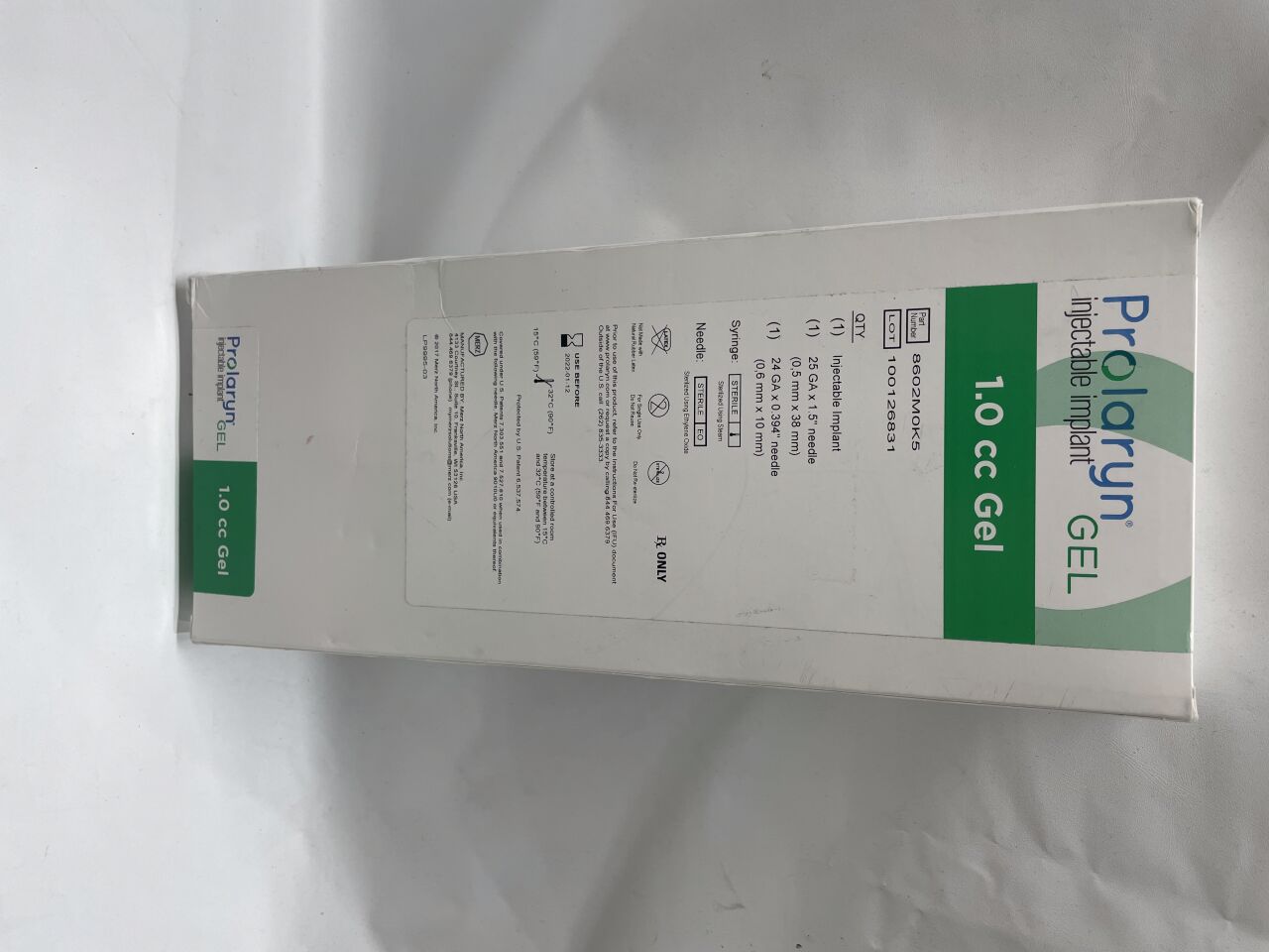 8602M0K5 - MERZ - Prolaryn Injectable Implant 1.0cc Gel, () - ( Expiry Date: )