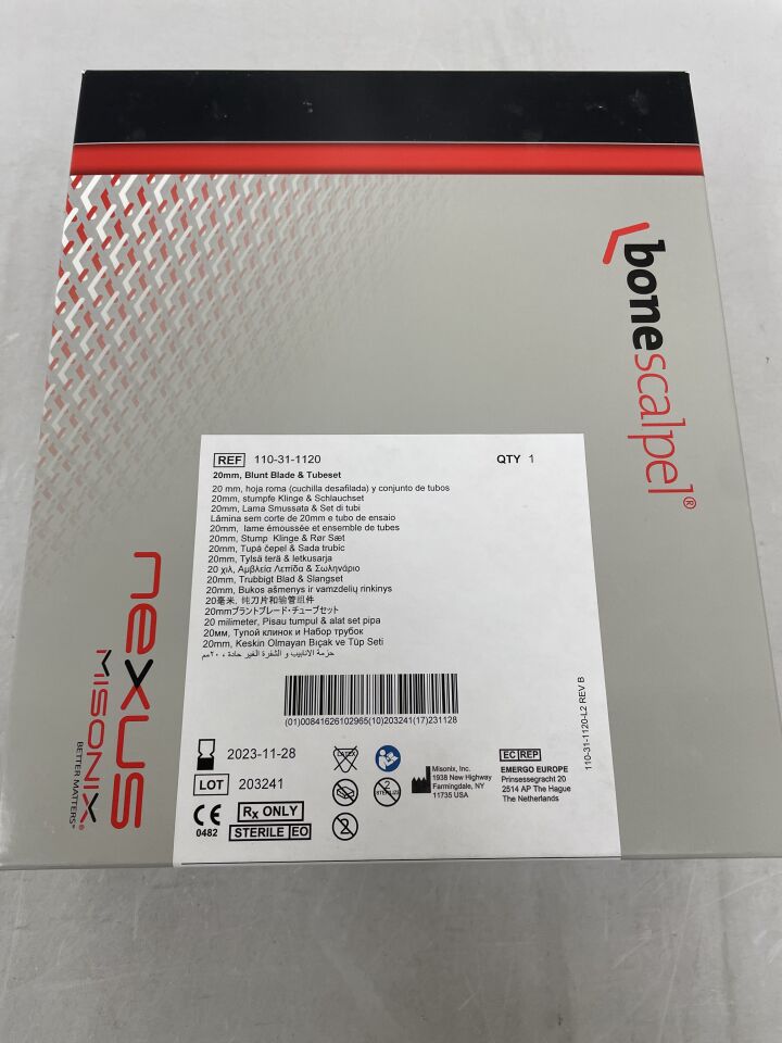 110-31-1120 - MISONIX - Nexus Bone Scalpel 20mm, Uni-lateral Serrated Blade & Tubeset, () - ( Expiry Date: )