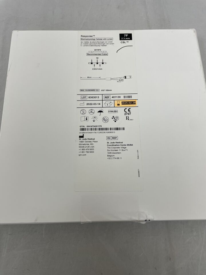 401130 - ST JUDE MEDICAL - Response Electrophysiology Catheter with Lumen: 7F x 65cm, CSL, () - ( Expiry Date: )