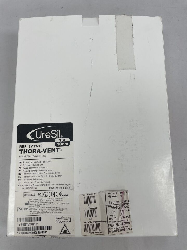TV13-10 - URESIL - Thora-Vent Thoracic Vent Procedure Tray 13F/10cm, () - ( Expiry Date: )