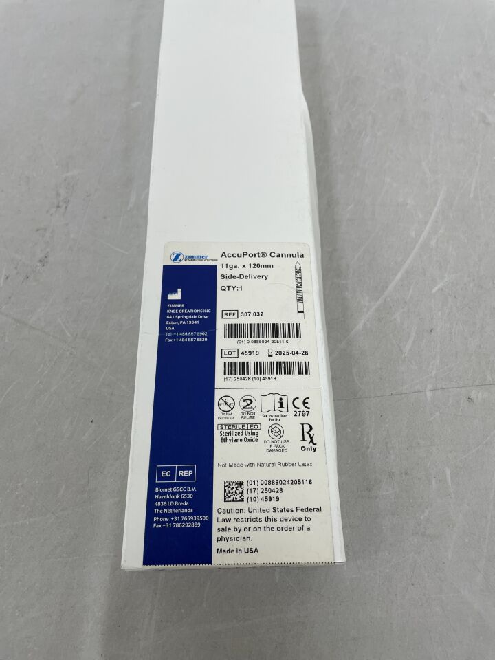 307.032 - ZIMMER - AccuPort Delivery Cannula, 11G x 120mm, Side Delivery , () - ( Expiry Date: )