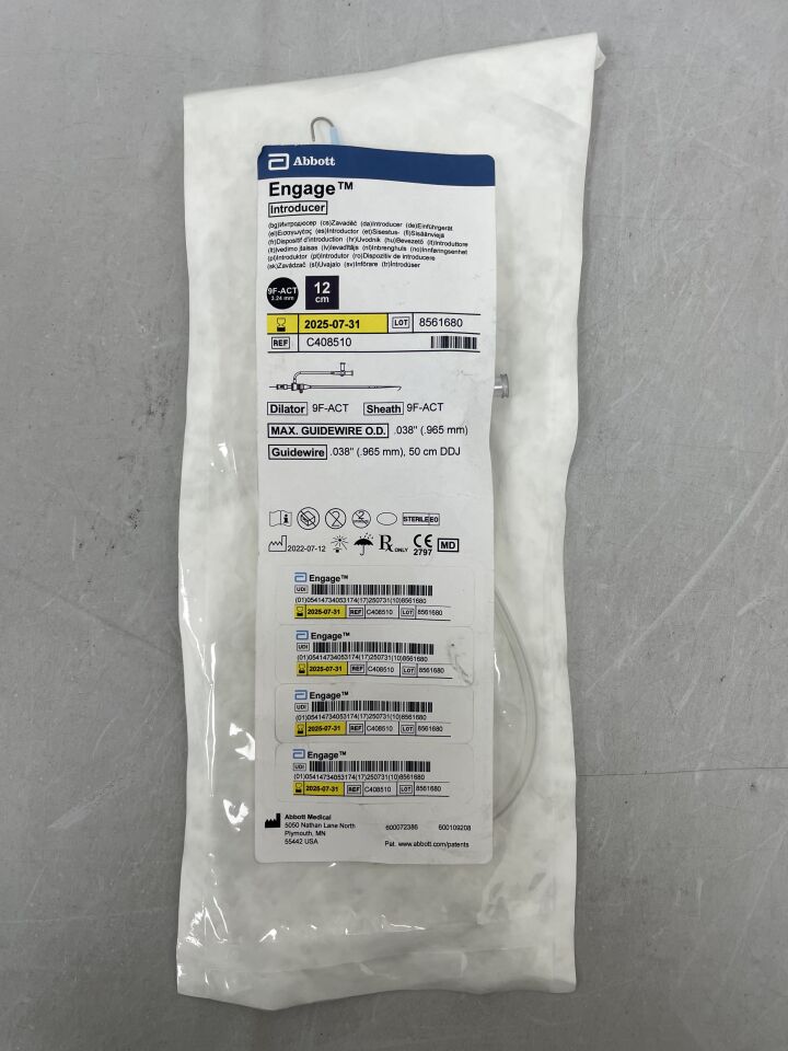 C408510 - ABBOTT - Engage Introducer Sheath w/Guidewire 9F x 12cm, 0.038", () - ( Expiry Date: )