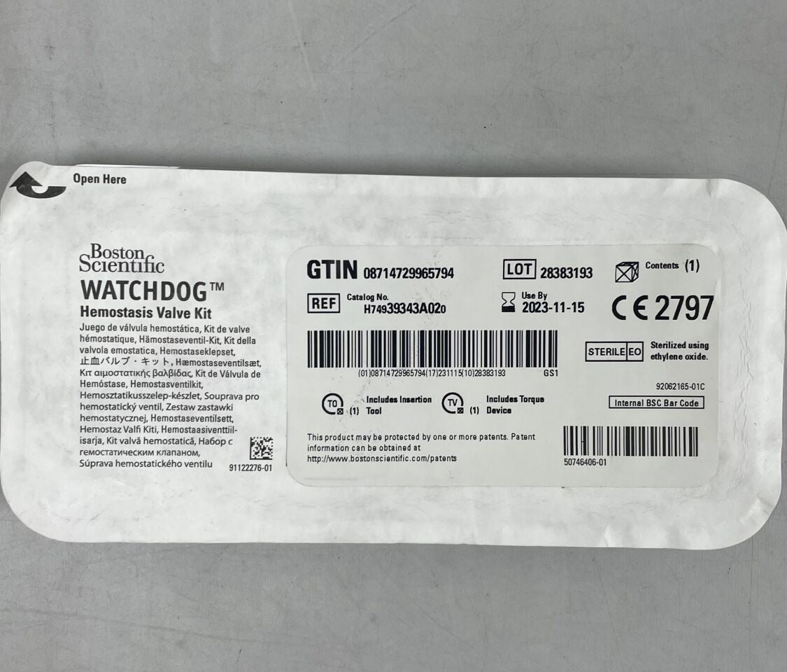 39343A02 - BOSTON SCIENTIFIC - Watchdog Hemostasis Valve Kit, () - ( Expiry Date: )