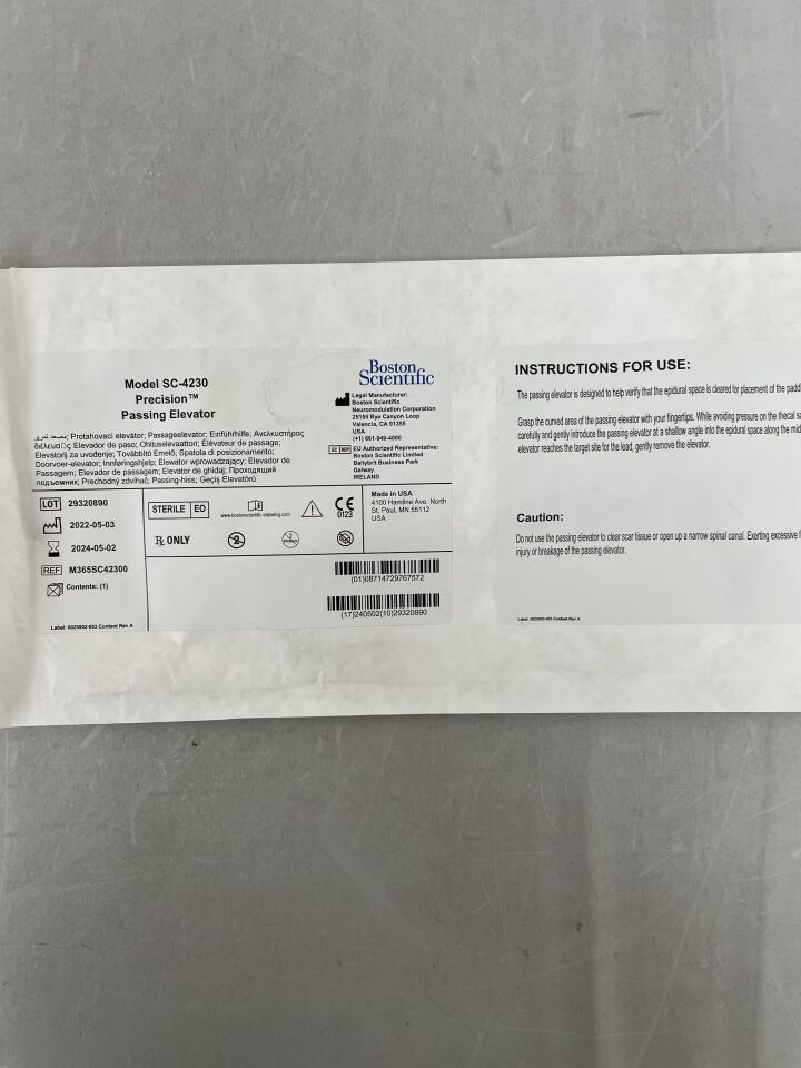 SC-4230 - BOSTON SCIENTIFIC - Passing Elevator, () - ( Expiry Date: )
