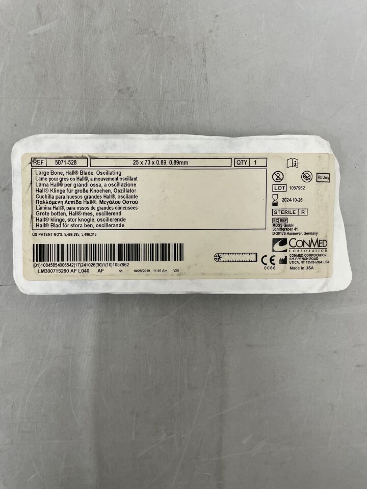 5071-528 - CONMED - Large Bone Hall Blade, Oscillating, 25 x 73 x 0.89mm, () - ( Expiry Date: )