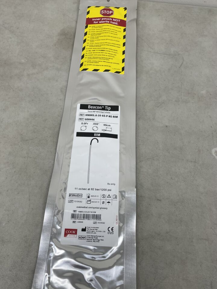 G08444 - COOK - Beacon Tip 5F Angiographic Catheter 65cm, 0.035" RIM, () - ( Expiry Date: )