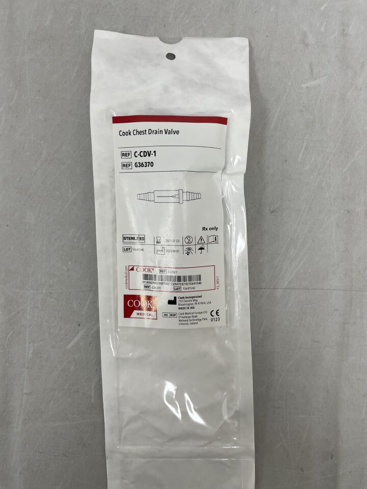 G36370 - COOK - Chest Drain Valve, () - ( Expiry Date: )