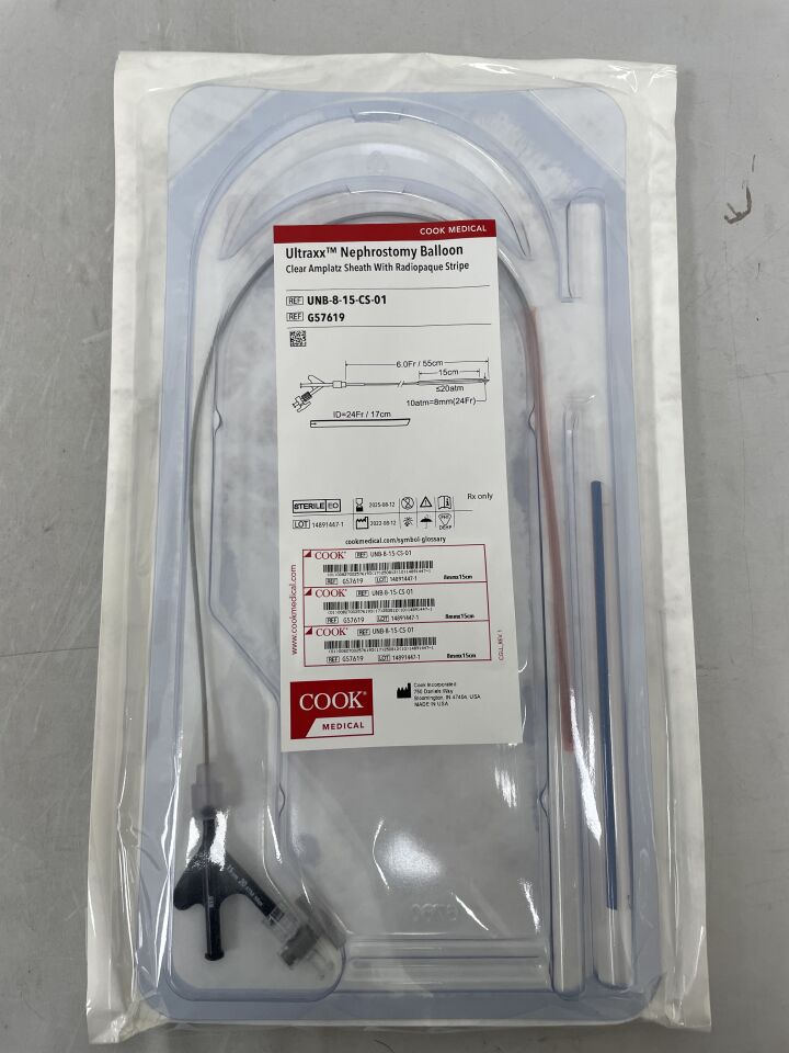 G57619 - COOK - Ultraxx Nephrostomy Balloon Catheter, 24F PTFE Sheath 6mm x 15cm, () - ( Expiry Date: )