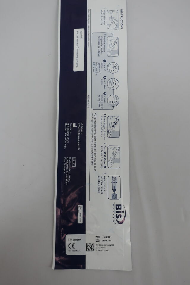 186-0106 - COVIDIEN - 4 electrode sensor for use with bis monitoring systems, () - ( Expiry Date: )