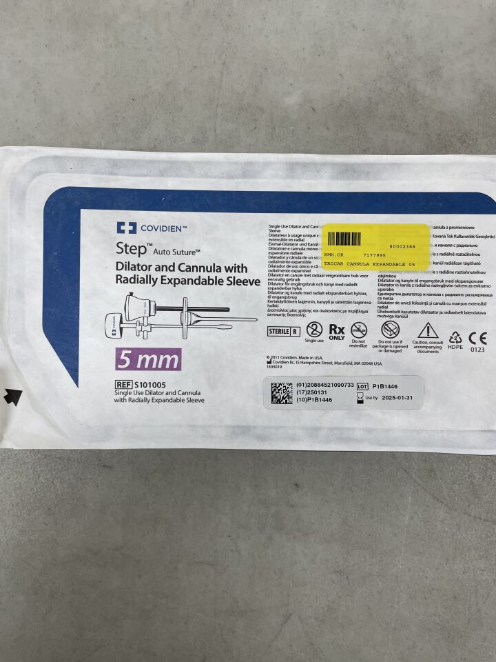 S101005 - COVIDIEN - Step Standard Bladeless Trocar with Cannula, Dilator with Radially Expandable Sleeve, 5 mm Size, () - ( Expiry Date: )