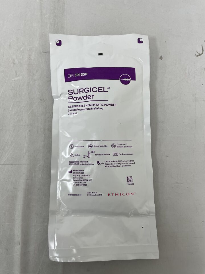 3013SP - ETHICON - Surgicel Powder Absorbable Hemostat, 3 g, () - ( Expiry Date: )