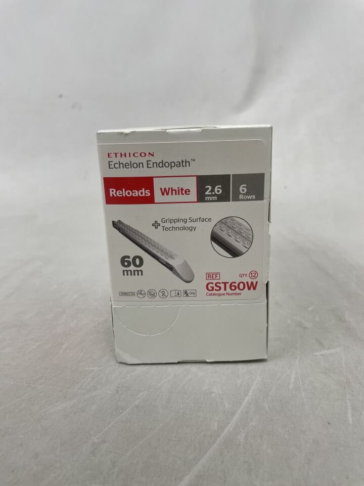 GST60W - ETHICON - Echelon Endopath Stapler Reload with Gripping Surface Technology, White, 2.6 Open x 1 mm Closed Height, () - ( Expiry Date: )