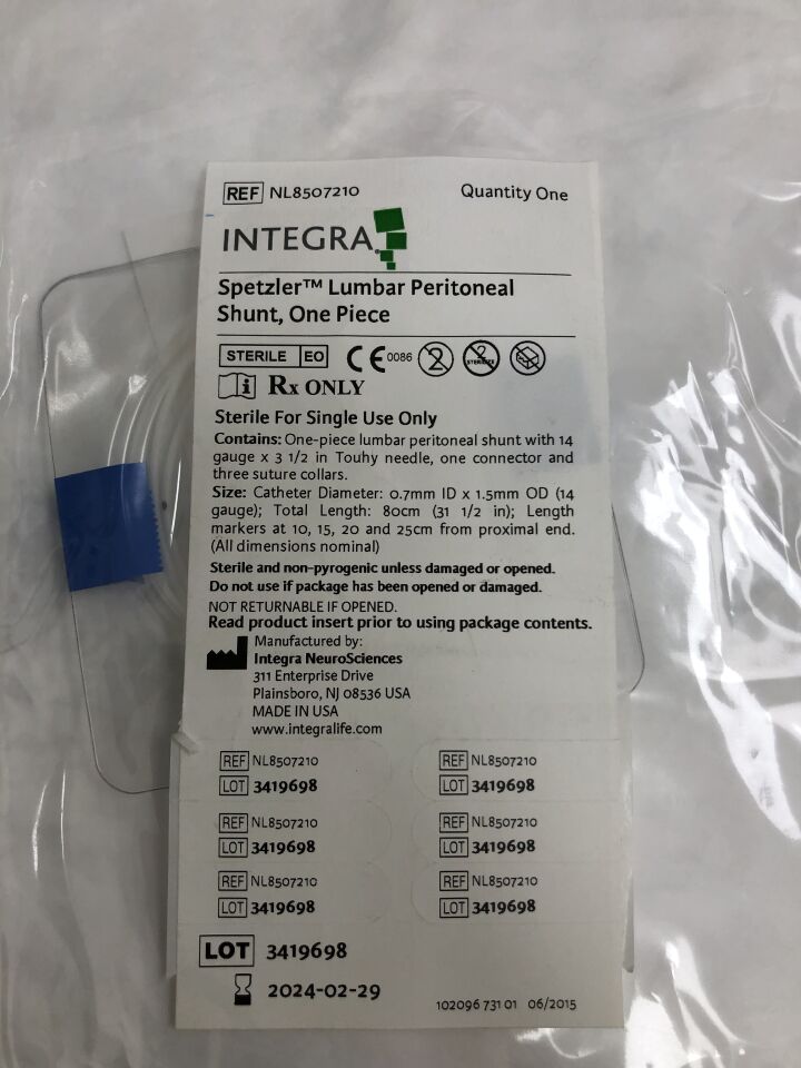 NL8507210 - INTEGRA - Spetzler Lumbar-Peritoneal Shunt Kit, 80cm, () - ( Expiry Date: )