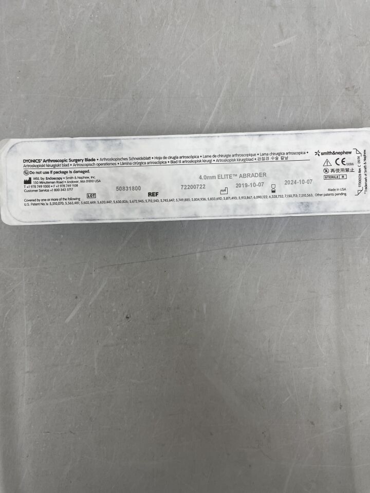 72200722 - SMITH & NEPHEW - Dyonics 4.0mm Elite Abrader Burr, () - ( Expiry Date: )