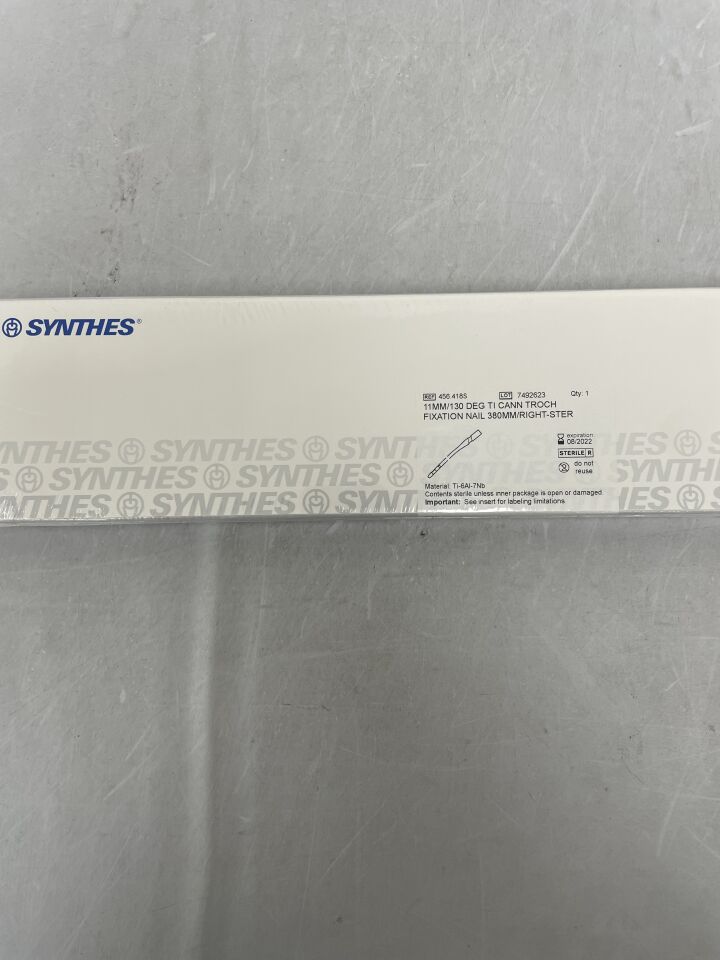456.418S - SYNTHES - Titanium Alloy Right Cannulated Trochanteric Fixation Nail, 11 x 380mm, () - ( Expiry Date: )