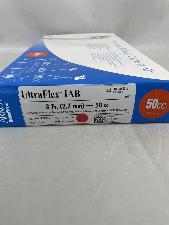 IAB-06850-U - TELEFLEX - UltraFlex IAB Intra-Aortic Balloon Catheter Kit 8F x 50cc, () - ( Expiry Date: )